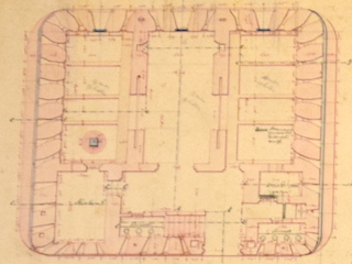 Bouwtekening wachtgebouw Fort Hinderdam.