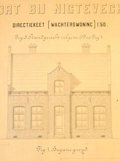 Bouwtekening directiekeet Fort bij Nigtevecht.