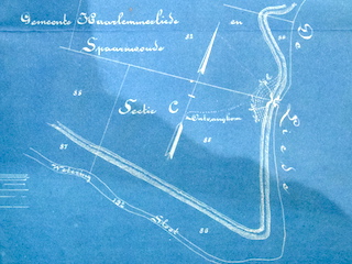 Situatietekening Inlaatduiker in de Waarderpolder (1890)